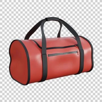 A realistic 3D render of a red gym bag with smooth fabric texture Stock Illustration