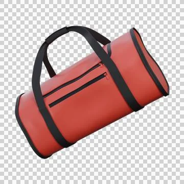 A realistic 3D render of a red gym bag with smooth fabric texture Stock Illustration