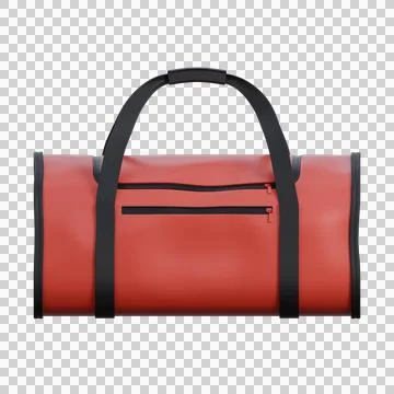 A realistic 3D render of a red gym bag with smooth fabric texture Stock Illustration