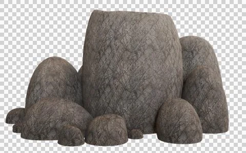 Realistic 3D render of a rocky outcrop イラスト素材