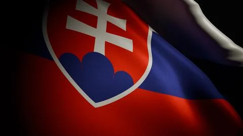 Realistic 3D render of the Slovak flag waving Stock Photos