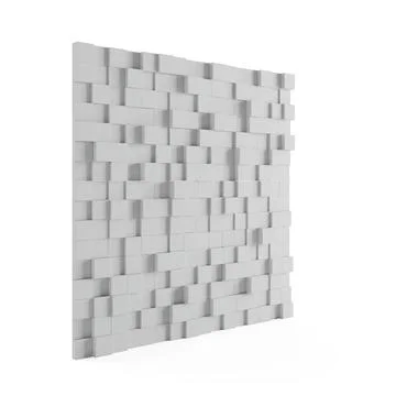Realistic 3D render of a stone square wall with multiple smaller squares in the Stock Photos