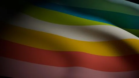Realistic 3D render of a waving queer pride flag Stock Photos