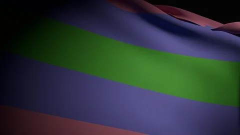 Realistic 3D render of a waving Trigender Pride flag Stock Photos