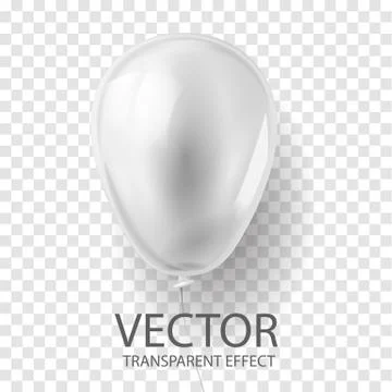 Realistic 3D render white balloon vector stock illustration isolated on Illustrazione stock