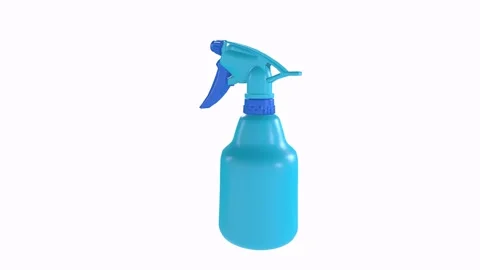 Realistic 3D rendering of a blue spray bottle on a white background 스톡 동영상 287882365