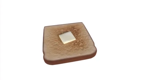 Realistic 3D rendering of butter melting on toasted bread slice 스톡 동영상 284220469