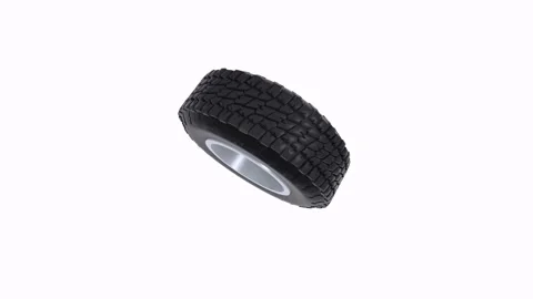 Realistic 3D rendering of a car tire with alloy rim in minimalist style Stock Footage 297584345