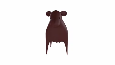 Realistic 3D rendering of a chocolate cow in a minimalist style 스톡 동영상 286148112