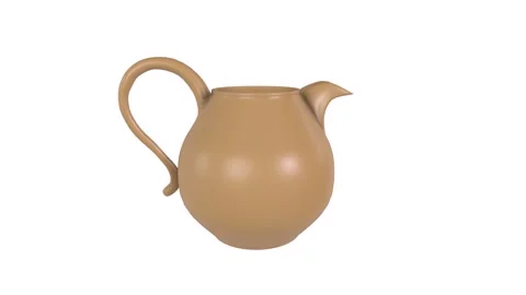 Realistic 3D rendering of a clay jug on a plain background Stock Footage 285061121