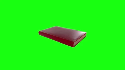 Realistic 3D rendering of a closed red book on a green background 스톡 동영상 303859507