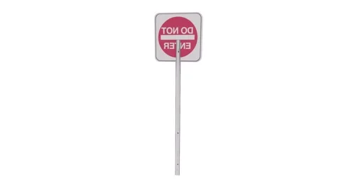 Realistic 3D rendering of a do not enter traffic sign by the roadside 스톡 동영상 285671405