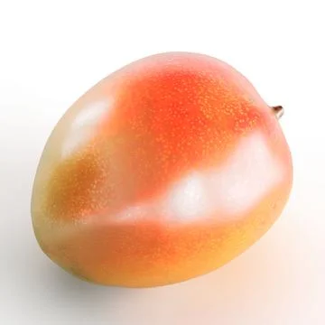 Realistic 3d rendering of fresh and ripe mango on white background Stock Illustration