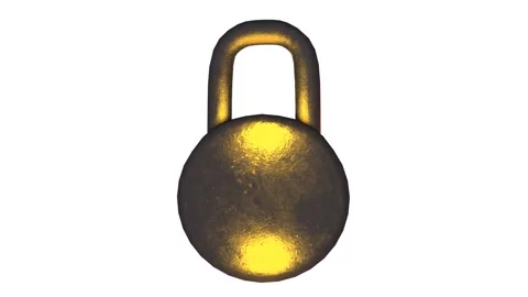 Realistic 3D rendering of a golden combination padlock with shadows Stockbeeldmateriaal 285924690