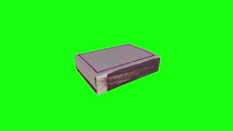 Realistic 3D rendering of a matchbox on a green background Stock Footage 303859724