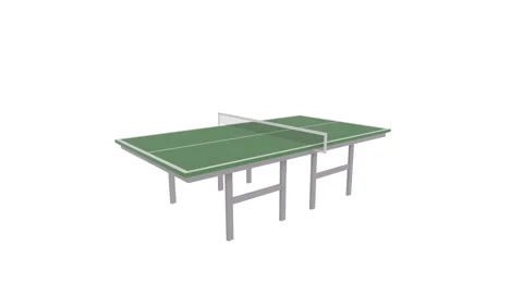 Realistic 3D rendering of a ping pong table in an empty space setup Stock Footage 285060355
