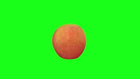 Realistic 3D rendering of a red apple rotating on a green background 스톡 동영상 297584278