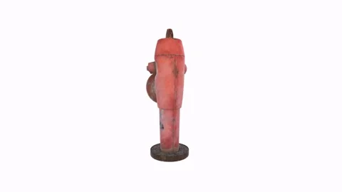 Realistic 3D rendering of a red fire hydrant in an urban setting Stock-Footage 297584450