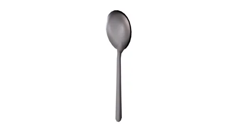 Realistic 3D rendering of a reflective stainless steel spoon Stock-Footage 285924868