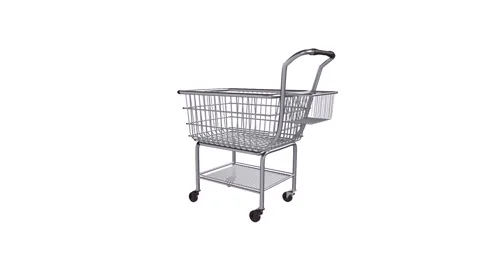 Realistic 3D rendering of a shopping cart in a minimalist setting 스톡 동영상 285671211