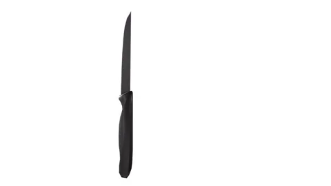 Realistic 3D rendering of a sleek black knife on a neutral backdrop Stock-Footage 285925017