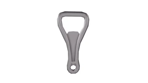Realistic 3D rendering of a sleek metal bottle opener design Stock Footage 285671168