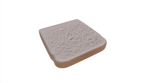 Realistic 3D rendering of a slice of bread on a white background Stock-Footage 284220380