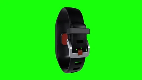 Realistic 3D rendering of a smartwatch with bright green background Stock Footage 285060328