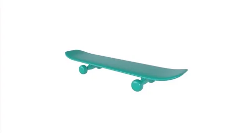 Realistic 3D rendering of a teal skateboard in studio lighting Stock Footage 284237896