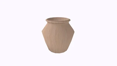 Realistic 3D rendering of a textured clay pot in a minimalist style Stock-Footage 287986002