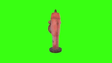Realistic 3D rendering of a vintage fire hydrant on a bright green background 스톡 동영상 297584452