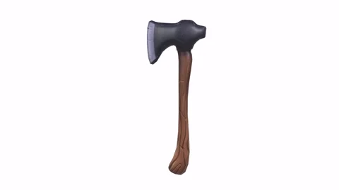 Realistic 3D rendering of a wooden-handled axe in studio lighting Stock Footage 286148392