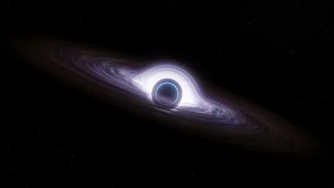 Realistic 3D seamless looping animation of black hole in space Stock Footage 161807431