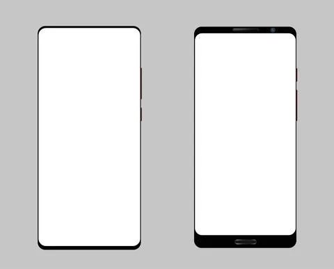 Realistic 3d smartphone mockup with empty blank screen, phone mockup. Template Stock Illustration