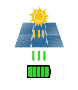 Realistic 3D solar panel energy photovoltaic module on transparent background Stock Illustration
