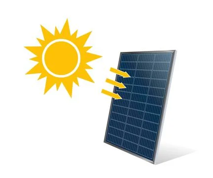 Realistic 3D solar panel energy photovoltaic module on transparent background Stock Illustration