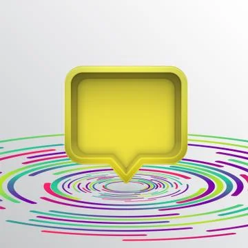 Realistic 3D speech bubble with colorful circles, vector illustration Stock Illustration