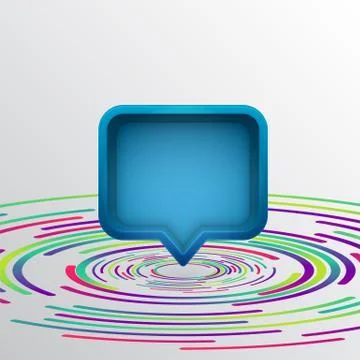 Realistic 3D speech bubble with colorful circles, vector illustration Illustrazione stock