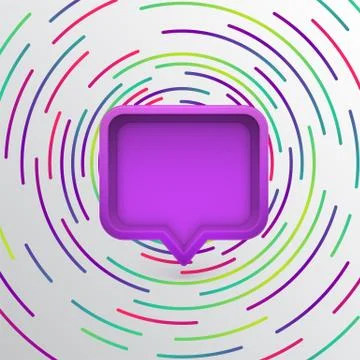 Realistic 3D speech bubble with colorful circles, vector illustration Stock Illustration