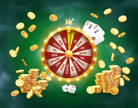 Realistic 3d spinning fortune Illustrazione stock