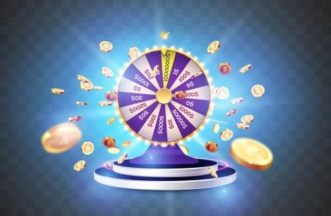 Realistic 3d spinning fortune Illustrazione stock