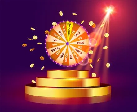 Realistic 3d spinning fortune Stock Illustration