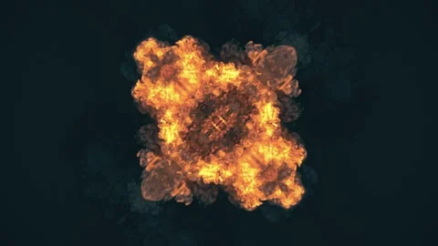 A realistic 3D star-shaped explosion. A bright flash expands in all directions Vídeo Stock 331847188
