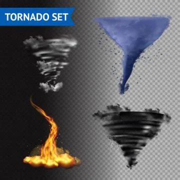 Realistic 3d Tornado Set Stock Illustration