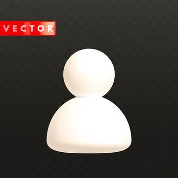 Realistic 3d user icon. Human person symbol Illustrazione stock