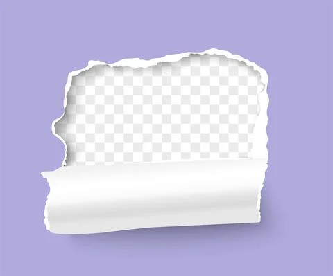 Realistic 3d vector torn hole in paper sheet Stock-Illustration