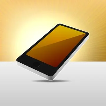 Realistic 3D View Modern Mobile Phone. Vector Stock Illustration