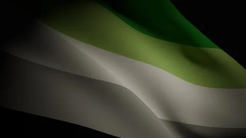 Realistic 3D Waving Aromantic Pride Flag render Stock Photos