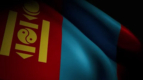Realistic 3D Waving Mongolia Flag Animation Stock Footage 303933242