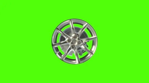 Realistic 3D wheel rim rolling from a side perspective Stock Footage 198203238